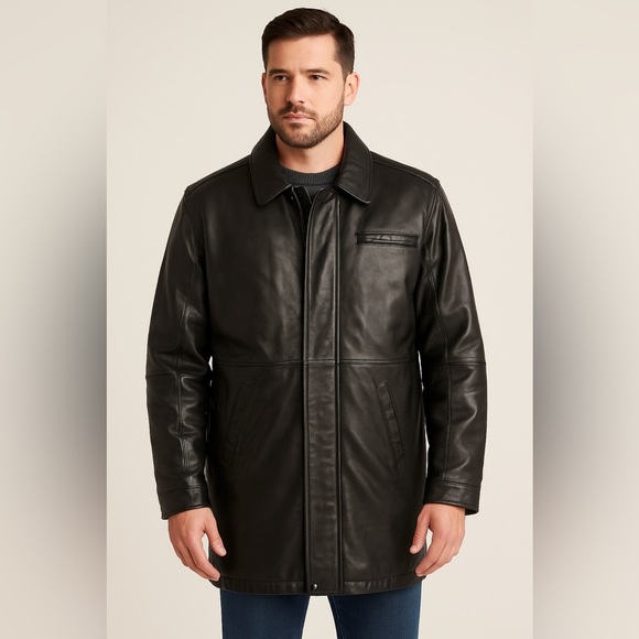 Wilsons Leather Other - Wilsons Leather XL Tall Black Jacket Thinsulate Insulated 100% Long Car Coat